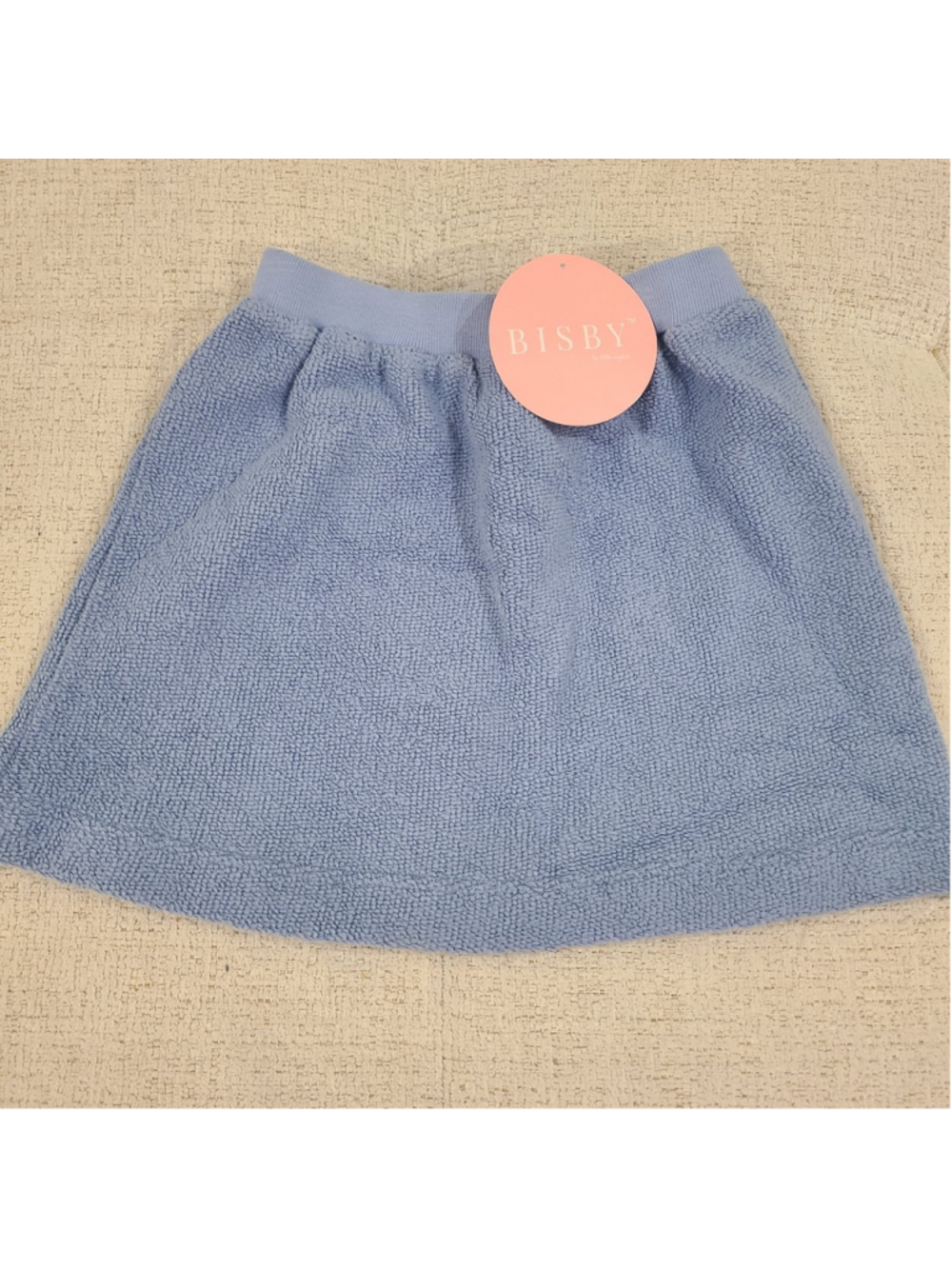 NEW Bisby Little English Toddler Girls Light Blue Terry Skirt Pull On Sz 8